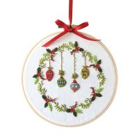 Cross Stitch Embroidered Cloth Adjustment Screw Cotton Linen DIY Decor Embroidery Embroidery Kit Flower Hand