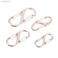 ┇ Stainless 10pcs Steel S Type Carabiner With Lock Mini Keychain Hook Anti-Theft Outdoor Camping Backpack Buckle Key-Lock Tool