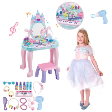 Kiddie play pretend play kids vanity table and chair beauty play online set