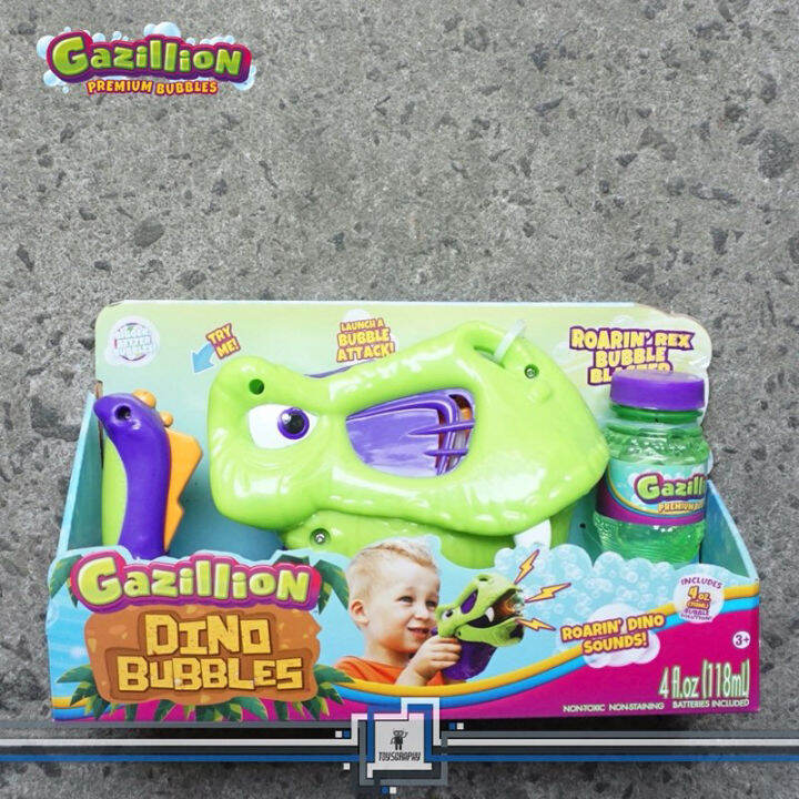 Gazillion Bubbles Roarin Rex Bubble Blaster Bubble Gun mesin Froobles