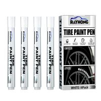 【CW】Tyre Marker Paint Pen For Bike &amp; Car Chalk Marker Pens For Cars 4 Pcs Scratch Remover For Car Paint Waterproof Permanent Marker