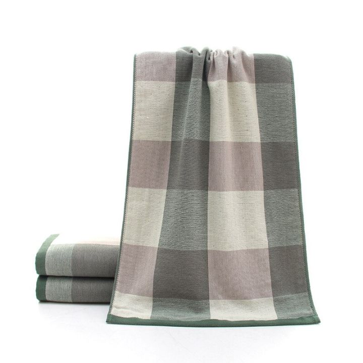 34x75cm-100-cotton-lattice-grid-absorbent-home-bathroom-adult-hand-towel