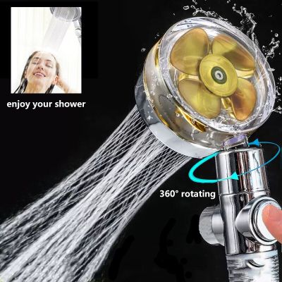 New Propeller Shower Head Rainfall High Preassure Water Saving Showerhead with Fan Built-in Turbo Filter Bathroom Accessories  by Hs2023