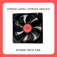 พัดลมStormTech รุ่น STM001-002 แรงลม 3000 RPM 12V COOLING FAN 4PIN(ปรับรอบได้)/ Molex (ต่อตรงPSU) บริการเก็บเงินปลายทาง