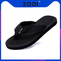 รองเท้าแตะแฟชั่นสำหรับผู้ชาย ZOQI Flip Flops Summer Beach Shoes (สีดำ)