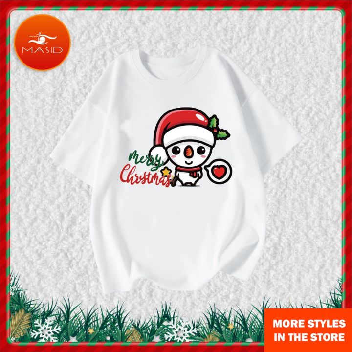 New Cute Cartoon Santa Claus Christmas Tree Men and Women T-shirt Christmas  Clothes Women Crew Neck Short Sleeve T-shirt 
