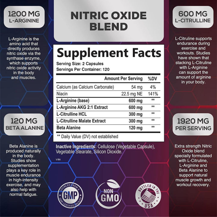 ของแท้-อาหารเสริม-nitric-oxide-booster-พร้อม-l-citrulline-และ-beta-alanine-60-แคปซูล-ราคาถูก-ส่ง