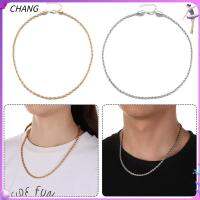 CHANG Pendant สายสร้อยอัญมณีสีทองสร้อยคอโซ่บิดสร้อยคอเชือกสแตนเลสแบบถัก