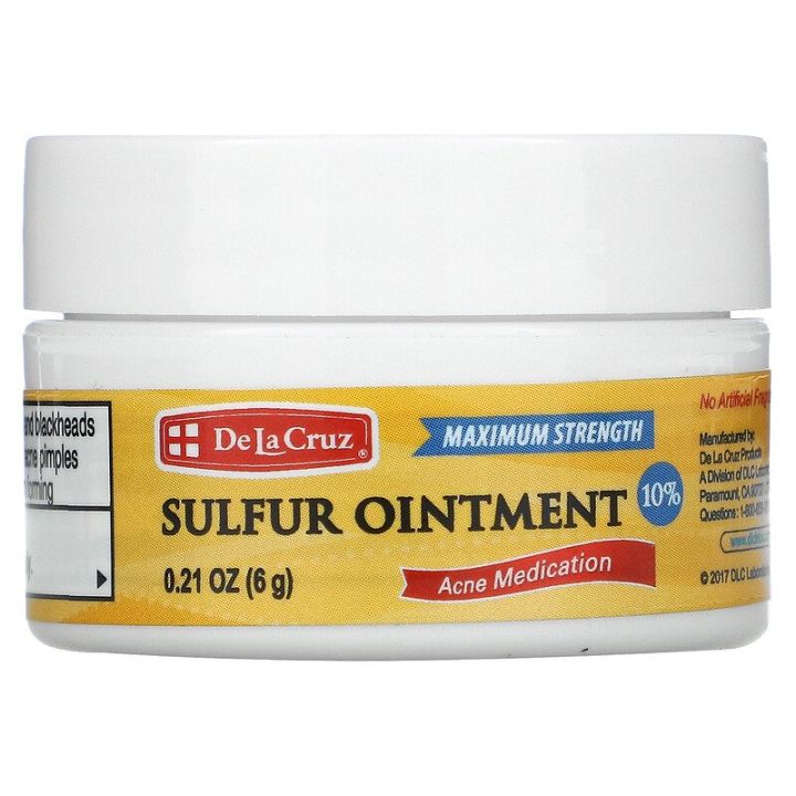 exp2025-ครีมแต้มสิว-de-la-cruz-acne-treatment-ointment-with-10-sulfur-maximum-strength-6-g