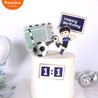 Boy Football Sports Theme Happy Birthday Cake Topper Cartoon Kids Soccer Birthday Cake Decoration Party Supplies