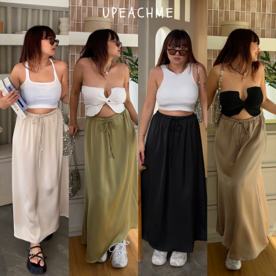 SATIN SKIRT I กระโปรงยาวผ้าซาตินงานเกาหลี ให้ฟีลลูกคุณสุดๆ ใส่คู่กับบิกินีฉบับตัวแม่ได้เลย