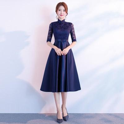 Evening Dress 2022 New Banquet Elegant Temperament Chinese Collar Annual Party Host Dress Womens Long Style