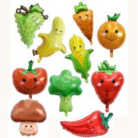 Fruit and Vegetables Foil Balloons Kitchen Home Decorations Corn Carrot Orange Tomato Banana Broccoli Grape Balloons Birthday