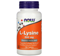 [exp2025] NOW Foods, L-Lysine, 500 mg, 100 Tablets