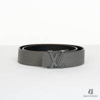 LV BELT 85 GREY BLACK CANVAS