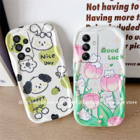 Phone Case เคส Samsung Galaxy A13 A23 A33 A53 A73 A52s A52 A72 A32 A71 A51 A22 A12 A11 4G 5G LTE การ์ตูนกระต่ายหมีดอกทิวลิปปกป้องเลนส์ซิลิโคนนิ่มฝาครอบด้านหลัง2023