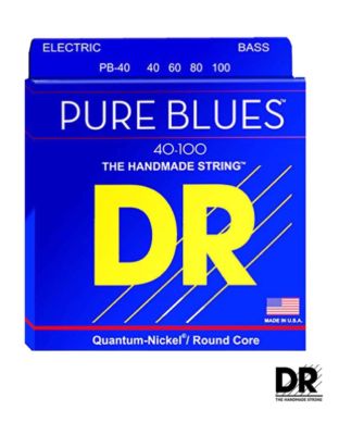 DR Strings PB-40 สายกีตาร์เบส 4 สาย Pure Blues Quantum Nickel Bass Strings, Light 40/100 ** Made in U.S.A.**