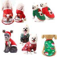 ZZOOI Pet Christmas Costume Dog Christmas Pet Supplies Clothes New Cat Cotton Clothes Funny Autumn and Winter Old Man Elk Snow