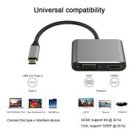 2in1 USB 3.1 Type C to HDMI+VGA 3D 4K Female Adapter