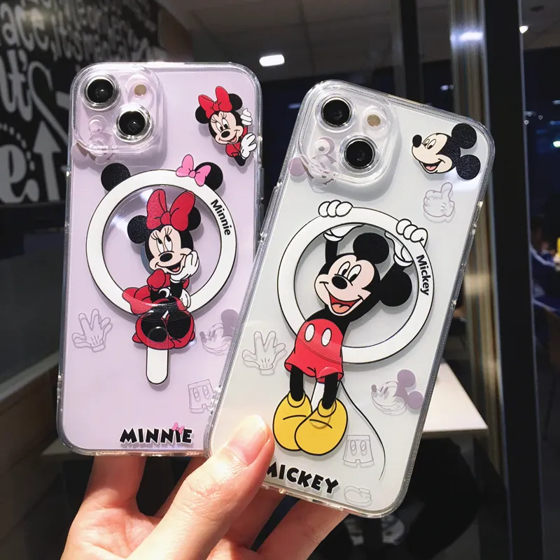 イングレム Inglem iPhone 15 Pro Max Case, Disney Hybrid Case, Charaful Multi  Mickey Mouse