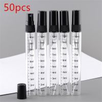 50pcs/Pack 2ML 3ML 5ML10ML Black Portable Mini Perfume Glass Bottle With Scale Empty Cosmetics Bottle Sample Thin Glass Vials 20