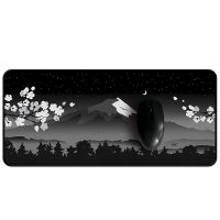 Grey Gaming Deskmat XXL Extended Mouse Pad Playmat Desk Mat Japanese Desk Mat Black White Forest Fuji Mountain Mousepad Big Size