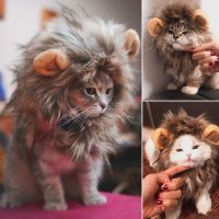 Cute Pet Cat Costume Cosplay Lion Mane Wig Cap Hat for Cat Dog Halloween Christmas Clothes Fancy Dress with Ears Pet Clothes