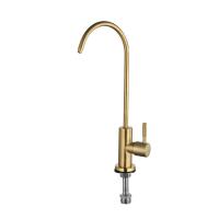 Stainless Steel Gold Brushed Purified Kitchen Sink Faucet Deck-Mounted Rotating Drinking Cold Water Tap G1144