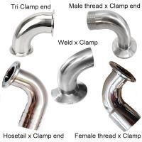 Tri Clamp Elbow Stainless Steel 304 90 Degree DN15 to DN100 Homebrew Pipe Fitting