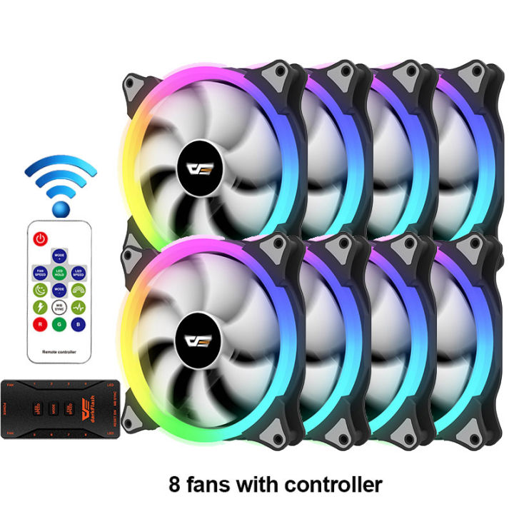 New PC Case 140mm Fan ARGB AURA SYNC 3Pin 5V Cooling Fan PC Fan CPU Cooler Quiet with IR Remote LED Computer Case Radiator Fans