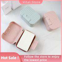 VITAL STORE 3PCS พร้อมฝาปิด ที่วางสบู่ก้อน มี3สี กล่องใส่สบู่สำหรับเดินทาง แบบพกพาได้ จานสบู่ ห้องออกกำลังกายในยิม