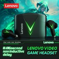 100% LP6 Lenovo ของแท้ใหม่หูฟังบลูทูธไร้สายแบบหูฟังเล่นเกม GM5 GM1พร้อมหูฟังเพลงไมโครโฟนสองชุดหูฟังโหมด