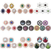 5pcslot Mix Colors Beauty Crystal Flower Metal Snap Button Fit 18mm 20mm Snap Bracelets Bangles Women Snaps Jewelry