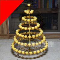 Butter Lamp for Buddha Worship Candlestick Lotus Seven-Layer Plum Blossom Butter Lamp Holder Buddha Lamp Lamp Holder 108 Free Shipping plus-Sized the Lamp Disc