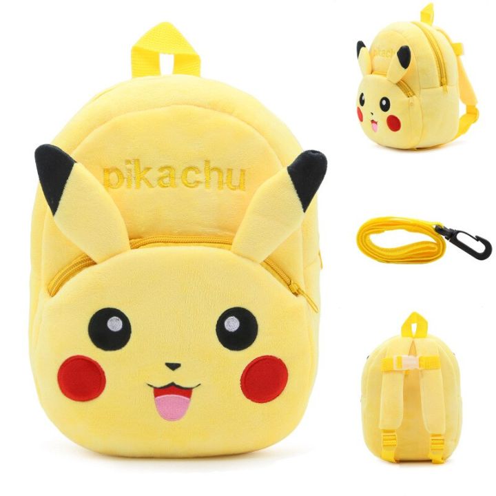 Pokemon Pikachu Plush Backpack Anti-lost Cartoon Baby School Backpack  Toddler Early Education Bag Birthday Gift for Kids 