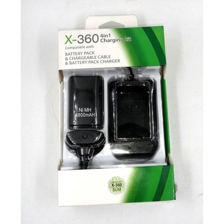 Xbox 360 Battery Pack 4800mAh Battery Charging Cable for Wireless