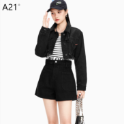 A21 Quần Short Denim Cạp Cao Mới Mùa Hè Cho Nữ Quần Short Thường Ngày Thời