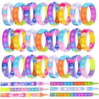 【LZ】♠❈☽  Fidget Toys Sensory Bracelet Decompression Anti Stress Reliever Fidgets Toy Bubble Simple Dimple Wristband Pops Adult Kids