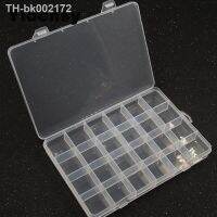 ☍▩❁ Yidensy 1pcs Square Transparent Plastic Storage Box Case 10/24 Slot Adjustable for Pills Jewelry Beads Earring Case Organizer