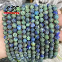 Matte Natural Chrysocolla Azurite Stone Beads Round Loose Beads DIY Bracelet Necklace For Jewelry Making 15 strand 4 6 8 10 12MM