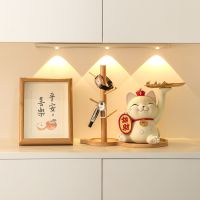 Entrance entrance key storage decoration home decoration light luxury high-end shoe cabinet housewarming lucky cat tray