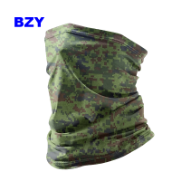 BZY ผ้าพันคอลายพรางผ้าพันคอคอแบบทหารผ้าพันคอ Balaclava ลายพรางใช้ได้หลายแบบเดินป่าตั้งแคมป์ผ้าพันคอ Seluruh Wajah ขี่จักรยาน