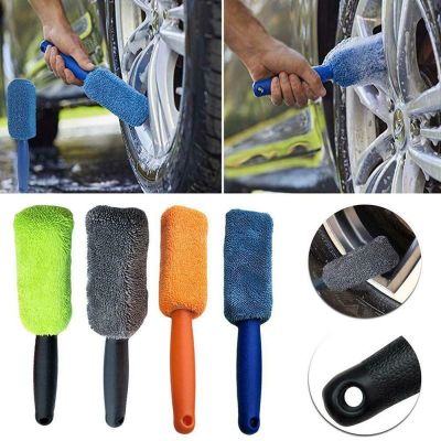 【cw】 Car Microfiber Tire Rim Cleaner Plastic Handle for Cleaning Accessories Sponges Cloths  amp; Bru