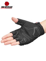 Hot Scoyco Half Finger Moto รีไซเคิลถุงมือ Motorcross Racing ป้องกัน Offroad ขี่สกู๊ตเตอร์ Guantes Moto สำหรับผู้ชายผู้หญิง Black