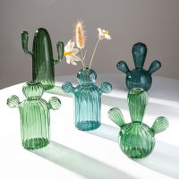 【YF】▤  Cactus Shaped Glass Vase for Decoration Desktop Transparent Hydroponics Birthday