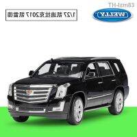 ? โมเดลรถ ของขวัญสำหรับเด็ก WELLY 1:27 Cadillac 2017 Escalade SUV จำลองรถผสมรุ่นคอลเลกชันตกแต่ง