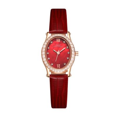 IBSO นาฬิกาควอตซ์ผู้หญิงมีแบรนด์นาฬิกาสายหนังควอตซ์แท้สำหรับสุภาพสตรีเพชรคริสตัล Montre Femme ดร็อปชิปปิ้ง