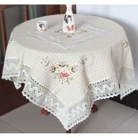 【cw】 Table Cloth Chinese Handmade Ribbon Embroidery Tablecloth Lacecwork Round Dining Table Covers Home Decor Toalhas De Mesa Bordada 【hot】 !