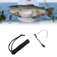 Retractable Fishing Gaff Stainless Steel Sharp Hook Fishing Gear Hook Tackle With Soft Handle