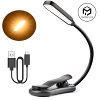 Rechargeable Book Light 7 LED Reading Light with 3-Level Warm Cool White Daylight Flexible Easy Clip Night Reading Lamp in Bed Night Lights